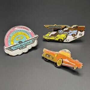 Vintage Enamel Resin and Cloisonné Ford Thunderbird Car Club Collector Pins Lot